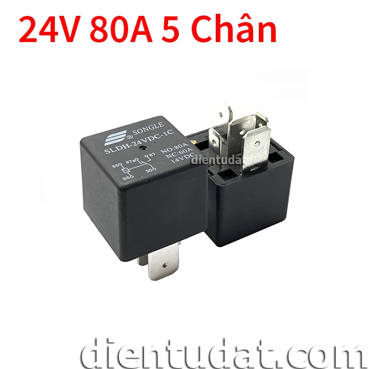 RELAY 5 PATAS 24V 80A