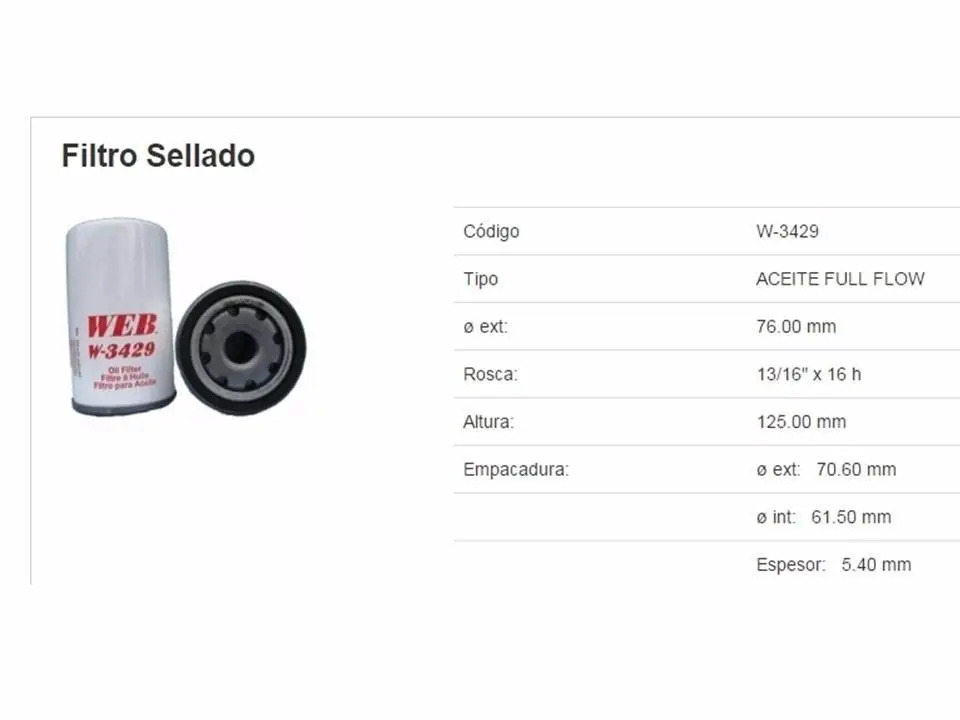 FILTRO ACEITE A1 3675 / PH-59 / 51045 / 3429 CHEYENNE CAPTIVA