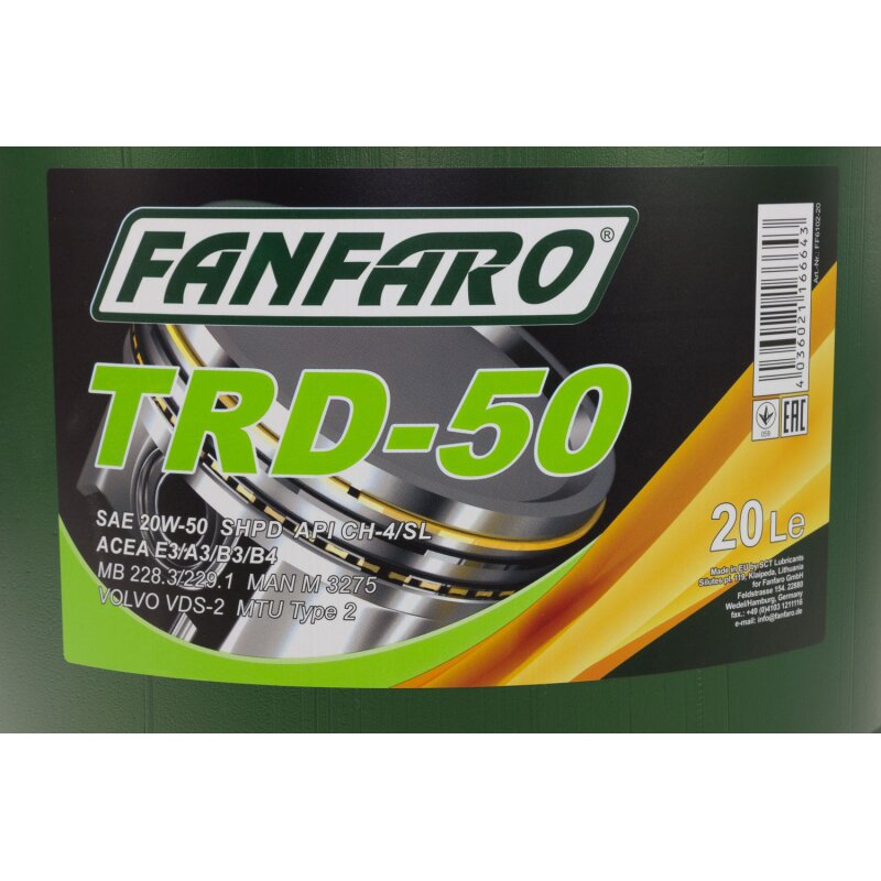 FANFARO 20W50 MINERAL TRD 50 4LT
