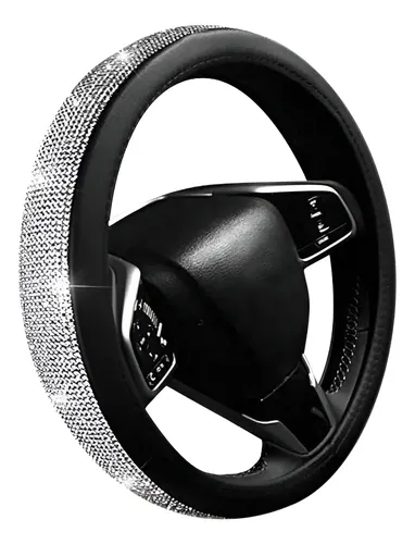 FORRO VOLANTE NEGRO DIAMANTE PLATEADO